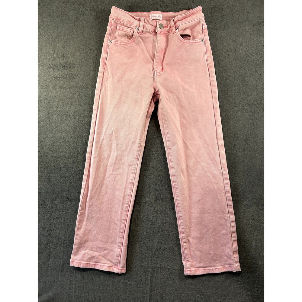 Pink Lily Straight Ankle Leg Jeans Pink Denim Size 27 (25" inseam)‎